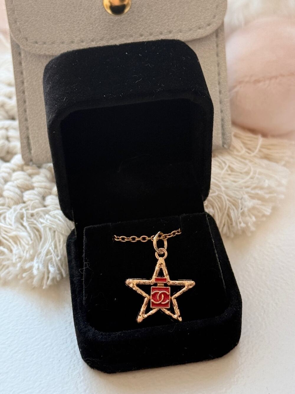 ✨ Vintage ONLY 1! CHANEL Star Upcycled Necklace: BOGO Sale! ✨Red